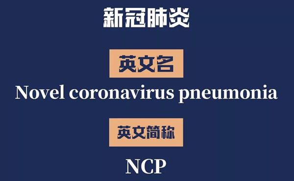 新冠肺炎的英文简称NCP是哪几个单词的缩写