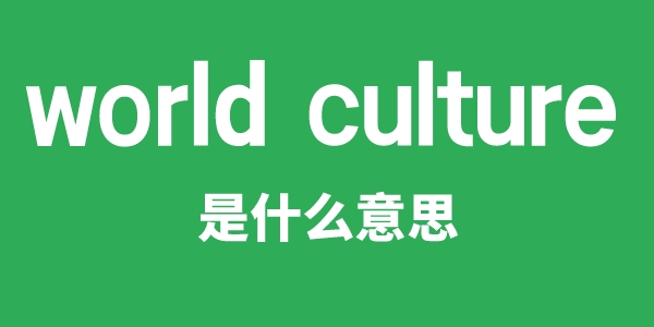world culture是什么意思