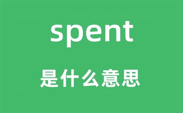 spent是什么意思,spent怎么读,中文翻译是什么