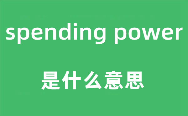 spending power是什么意思,中文翻译是什么
