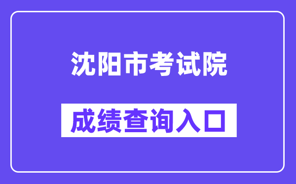 沈阳市考试院网站成绩查询入口（http://www.sysksy.cn/）