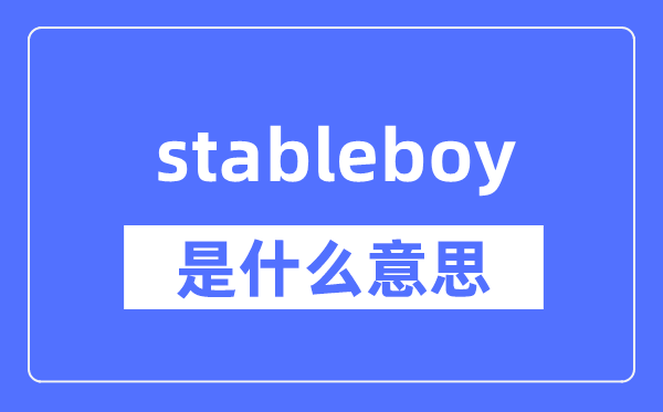 stableboy是什么意思,stableboy怎么读,中文翻译是什么