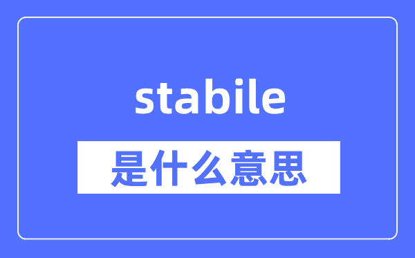 stabile是什么意思,stabile怎么读,中文翻译是什么