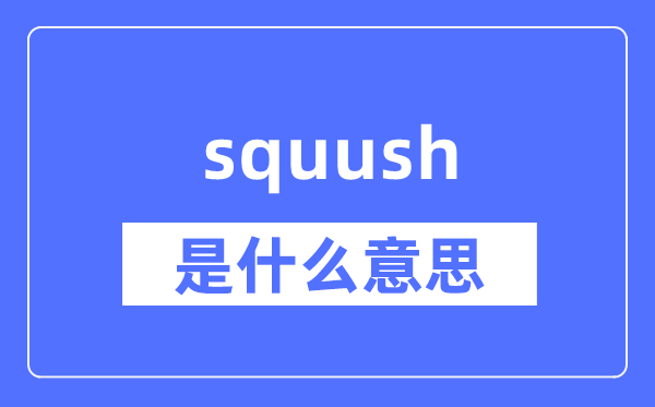 squush是什么意思,squush怎么读,中文翻译是什么