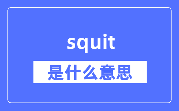 squit是什么意思,squit怎么读,中文翻译是什么