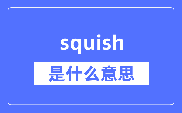 squish是什么意思,squish怎么读,中文翻译是什么